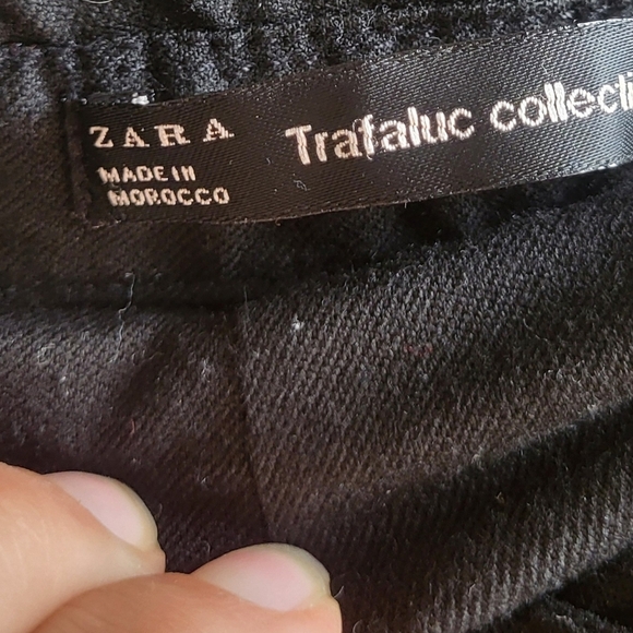 Zara Black Trafaluc Collection Trosuers Dress Pants With‎ Belt Tie Small - Picture 3 of 5